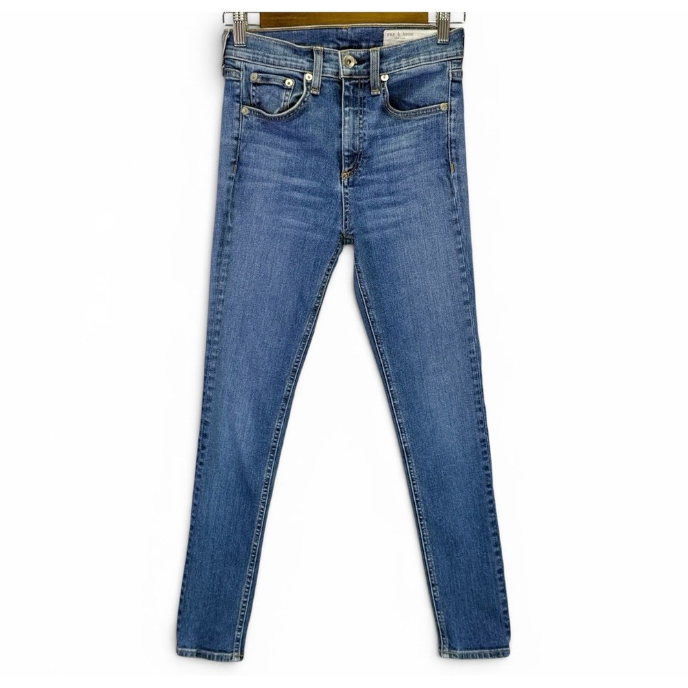 Rag & Bone Women’s Blue High Rise Ankle Skinny Stretch Denim Jeans Size 25
